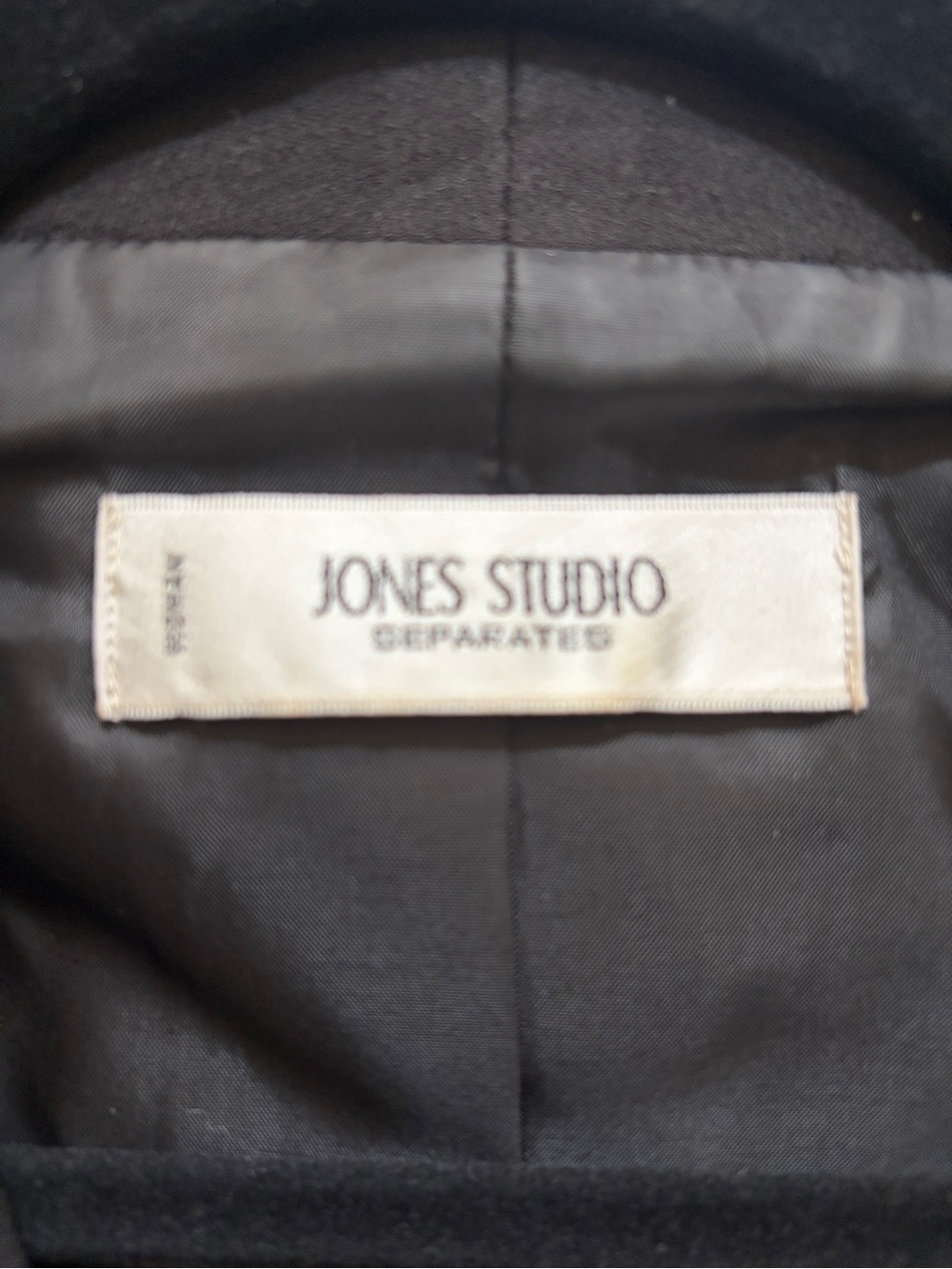 Jones Studio Black Open-Front Draped Jacket - Picture 3 of 3